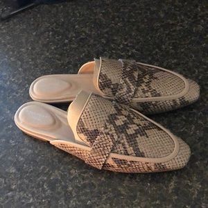 BRAND NEW  Rockport “Snakeskin” leather mules.